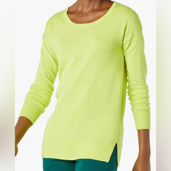 Amazon Essentials Lightweight Long-Sleeve Scoop-Neck Tunic Sweater, LG, Black - Picture 4 of 5